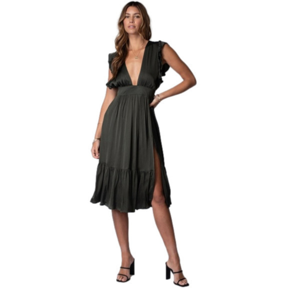 Stillwater THE JESSIE MIDI Black rayon Dress XS